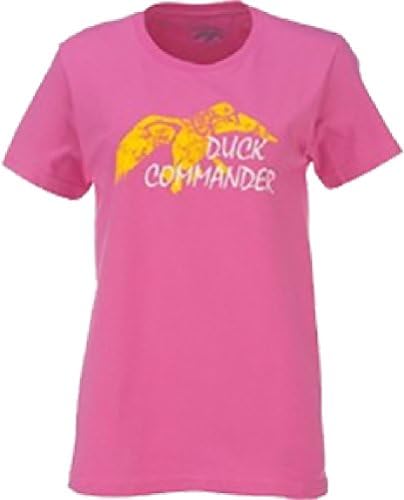 Ladies Duck Commander Short Sleeve Shirt Hot Pink Large