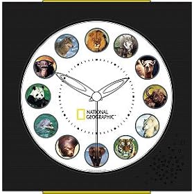National Geographic Animal Wall Clock - Fun and Educational Wall Clock That Anounces Animal Sounds Every Hour!