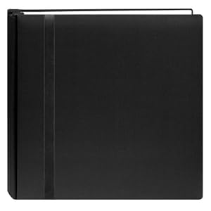 Pioneer Snapload Scrapbook Cloth with Ribbon 12-Inch by 12-Inch, Black