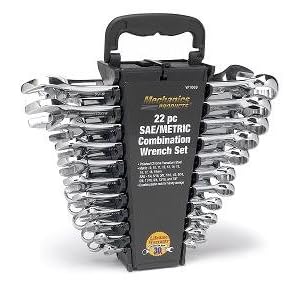 Wilmar W1069 22-Piece SAE Metric Polished Combo Wrench Set by Performance Tool
