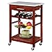 Linon Granite Top Kitchen Cart in Wenge Finish