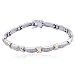 SS Platinum Plated Genuine Diamond Accent Two-tone 7.25" Bracelet