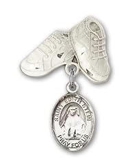 Sterling Silver Baby Badge with St. Edith Stein Charm and Baby Boots Pin