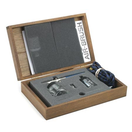 Badger Air-Brush Co 150-4-PK Professional Airbrush Set in Designer Wood Grain Storage Case
