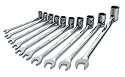 SK 86142 SuperKrome 10 Piece 12 Point 10-Millimeter to 19-Millimeter Flex Combination Wrench Set