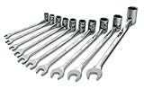 SK 86142 SuperKrome 10 Piece 12 Point 10-Millimeter to 19-Millimeter Flex Combination Wrench Set by 