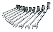 SK 86142 SuperKrome 10 Piece 12 Point 10-Millimeter to 19-Millimeter Flex Combination Wrench Set