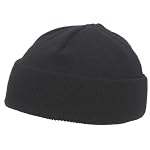 Rollmütze Acryl fein gestrickt schwarz extra kurz