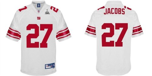 2012 Super Bowl Xlvi NEW York Giants #27 Brandon Jacobs White Jerseys Authentic Football Jersey Size 48-56 (Please Select the Size When You Order, Can Do Drop Shipping) (L/50)