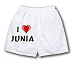White Boxer Short with I Love Junia