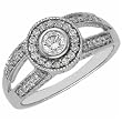 14K White Gold Pre Set Round Diamond Engagement Ring