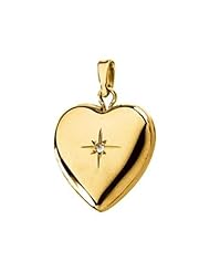 Heart Locket with Diamond Accent in 14k Yellow Gold