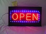 Hanging Rectangular LED Open Sign