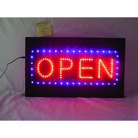 Hanging Rectangular LED Open Sign