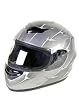 Typhoon Adult Full Face Helmet Silver on Silver (Medium)