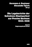 Produkt-Bild: Die Lageberichte der Geheimen Staatspolizei zur Provinz Sachsen 1933-1936, Bd.3 : Regierungsbezirk Erfurt