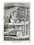 Brickmaker at Work Under a Thatched Shelter His Wheelbarrow Beside Him Art Giclee Poster Print, 18x24
