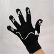 Black Skate Tracing Ice Skate Logo Gloves