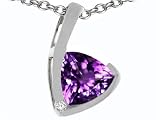 1.51 cts Genuine Amethyst Pendant - 14kt White or Yellow Gold FREE GIFT BAG!
