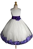 NEW Ivory/purple Flower Girl Pageant Easter Dress Sz 2 to 12 - Same Day Shipping. Orders Arrive in 3-5 Business Days