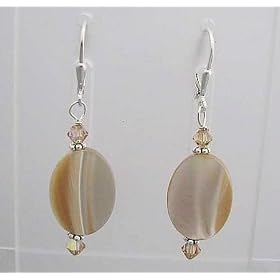 Mother-of-Pearl and Swarovski Crystal Earrings