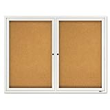 Quartet Enclosed Cork Outdoor Bulletin Board, 4 x 3 Feet, Aluminum Frame (2124)