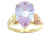 Classy! Black Hills Gold Pear Shaped Lavender Ice Stone Women's Ring