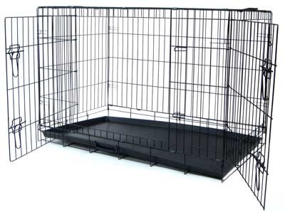 Brand New Foldable 2 Doors Dog Kennel Crate Cage 48x27x31 - DSA48