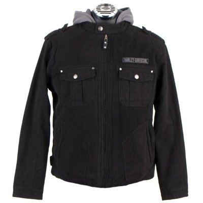 Skull 3-in-1 Cotton Canvas Jacket - Black/Grey - Harley Davidson Men's