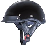 NEW VCAN V530 Harley Half Beanie Motorcycle Helmet Black XL
