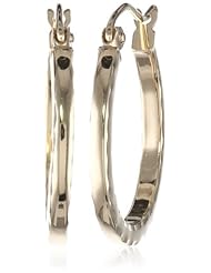10k Yellow Gold 1.8 x 2.3mm Diamond-Cut Hoop Earrings