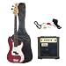 Save 30% OFF. AB 43″ Electric Bass Guitar with 10 Watt Amp Combo – Metallic Red