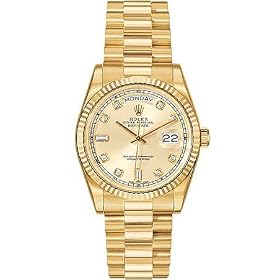 Click here to buy Rolex Oyster Perpetual Day-Date 18kt Yellow Gold Diamond Mens Watch 118238DD by Rolex.