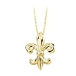 'Fleur-De-Lis'' Pendant with Chain ( 14K Yellow/White Gold or Sterling Silver)