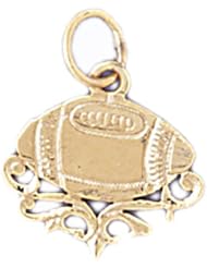 Dazzlers Solid 14k Gold Football Ball Charm Pendant Available in three colors from jewelsberry (weights: 0.9 grams only)