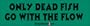 Only dead fish go with the flow - funny bumper stickers (Medium 10x2.8 in.)
