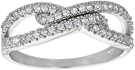 14k WHITE gold plated 925 Sterling Silver Cubic Zirconia Micropave Fancy Ring