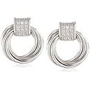 Sterling Silver Cubic Zirconia Trinity Knot Drop Earrings (0.54 cttw)