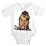 Onesie with primate, baboon, monkey, brown, face