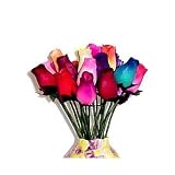 One Dozen Assorted Wooden Roses