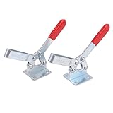 uxcell トグルクランプ　BRH 201-C　100Kgの容量　レッド、シルバートーン　金属、プラスチック　2個入り