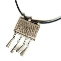 Vintage Ethiopian Telsum Pendant on Black Leather Cord