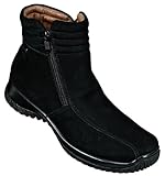 Grünwald Damen Stiefel/Stiefelette Fettnubuk-Leder, 2 RV, echtes Lammfell-Futter, Tex-Membrane, in schwarz Weite H, Größe 39.0, Artikelnummer EH480317