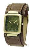 Bench Ladies Three Hand Quartz Analogue & Antique Gold Case Brown Strap Watch