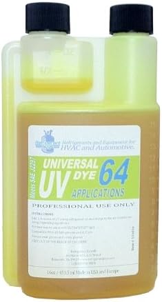 Auto A/C Universal UV Dye, Double-Neck Bottle, 64 Applications, 16 oz.