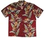 Bird of Paradise Panel (New) Men's Hawaiian Aloha Shirt in Red - XL