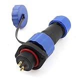 uxcell 防水航空コネクター　プラスチック製ブラスブルーブラックゴールドトーン　金めっき　SD16 16mm IP68