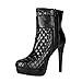 Women Quilted Ankle Strap Buckle Bootie Platform Stiletto High Heel TRENDS SNJ SHOES