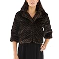 Mossimo&reg; Black Women's Faux Fur Swing Jacket- Brown/Black Minx