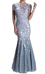 Long Sleeves Floor Length Lace Evening Dress 